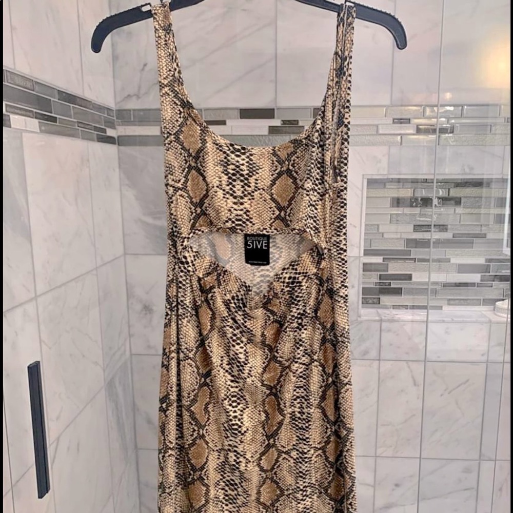 Snake print Body con dress